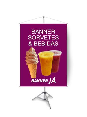 Banner Sorvetes & Bebidas, Crie On Line